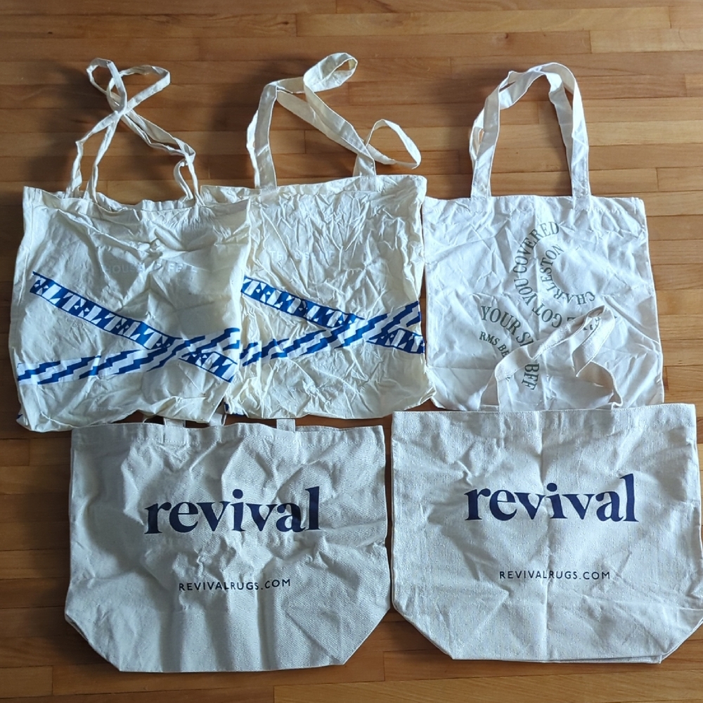 🆕 Canvas Tote Bag Set of 5